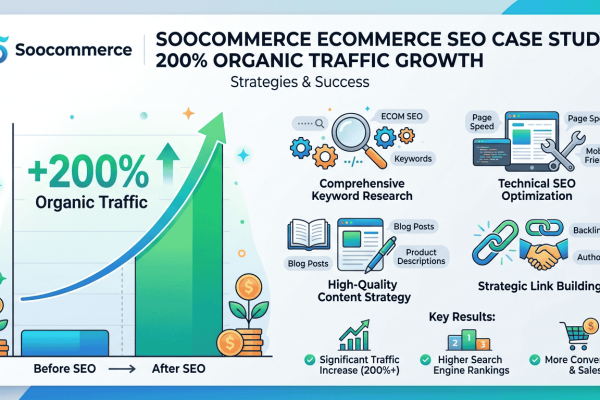 Soocommerce Ecommerce SEO Case Study: 200% Organic Traffic Growth