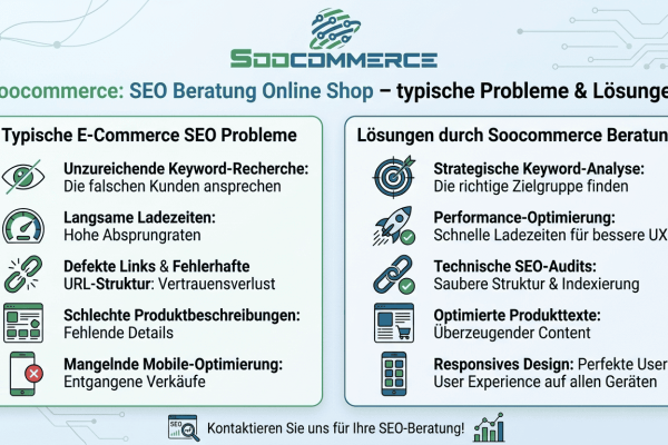 Soocommerce: SEO Beratung Online Shop – typische Probleme & Lösungen