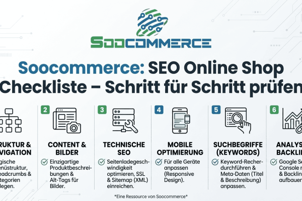 Soocommerce: SEO Online Shop Checkliste – Schritt für Schritt prüfen